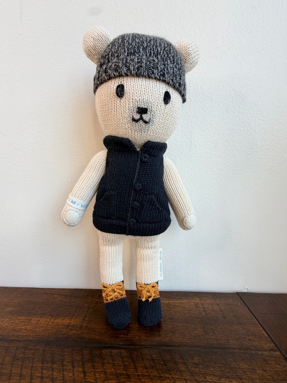 Cuddle + Kind Hudson The Polar Bear Knit Doll 13" Handcrafted Peru